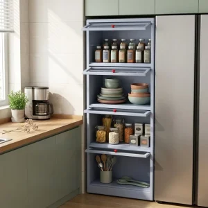 Independent Tier Flip Door Sideboard Cabinet Cold Rolled Steel Anti rust Modern Home Bar Kitchen Pantry Multi scene Dining