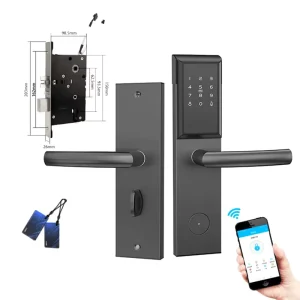 Indoor Aluminum Smart Lock Door with IC Card, Remote Management, Wi-Fi, and Sensor for Hotels and Guesthouses