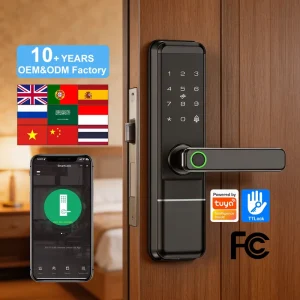 Indoor Bronze Smart Door Lock with Remote Control Unit