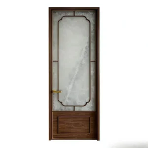 Indoor Wooden Glass Bedroom Door with Silent Soundproof Design for Villa or Courtyard
