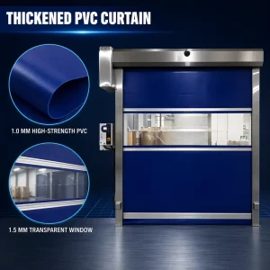 Industrial Automatic PVC High-Speed Rapid Roll-Up Door for Warehouses, Logistics, and Workshops