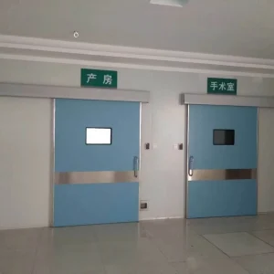 Industrial Automatic Sliding Glass Door Electric Side-Opening Hospital Use Waterproof Fiberglass Clean Room