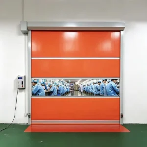 Industrial Automatic Waterproof PVC Fast Rolling Shutter Door with Transparent Curtain for Car Wash