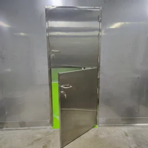 Industrial Cleanroom Door Upper and Lower Split Panel 304SS Single Swing No Window Food Processing GMP