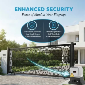 Industrial Electric Retractable Aluminum Alloy Sliding Gate Automatic Turning Gate Manufacturer