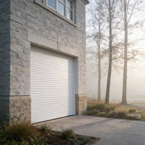 Industrial Heavy-Duty Stainless Steel Motorized Roller Shutter Garage Door, Fireproof Soundproof