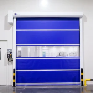 Industrial High-Speed PVC Rapid-Roll Door with Electric Side Opening and Self-Repairing Zippers