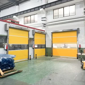 Industrial High-Speed Roller Shutter Door, Stainless Steel Frame, PVC, Manual, Warehouse Interior