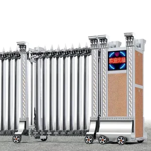 Industrial Metal Electric Automatic Accordion Portable Retractable Gate