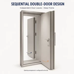 Industrial Steel Soundproof Door with Acoustic Seal, Noise-Isolating, Factory/Workshop/Machine Room