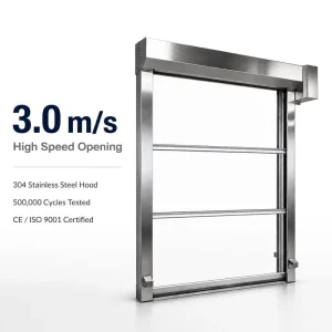 Industrial Transparent PVC High Speed Rapid Roll-Up Roller Shutter Door for Car Wash Warehouse Workshop