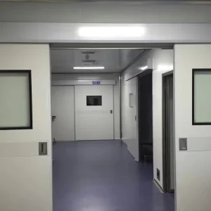 Industrial Waterproof Steel Plate Paint Auto Sliding Door for Interior Workshop