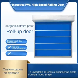 Inorganic Fabric Fire-Resistant Motorized Rolling Shutter Door with Dual Track and Dual Leaf for Shops