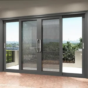 Insulated 3-Panel Aluminum Sliding Door with 5+14+5mm Tempered Glass, Key Lock, Australia Certified