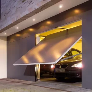Insulated Aluminum Alloy Motorized Tilt-Up Garage Door, Trackless Foldable One-Piece