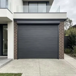 Insulated Aluminum Rolling Garage Door, Anthracite Grey, Automatic PU Foam Sectional Roller Shutter for Residential Villa