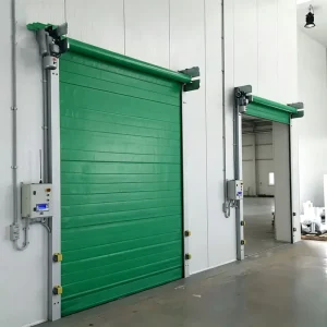 Insulated PVC Roller Shutter Door for Cold Storage and Food Processing Plants, Double Roller, 304 Stainless Steel Frame