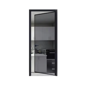 Interior Aluminium Glass Swing Door Slim Narrow Frame Entry Casement Doors