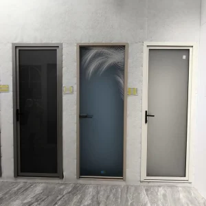 Interior Aluminum Alloy Swing Door with Frosted Glass for Bathroom