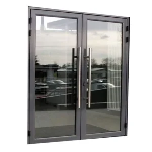 Interior Aluminum Frame Swing Door with Fiberglass Glass and Sound Insulation for Bathroom