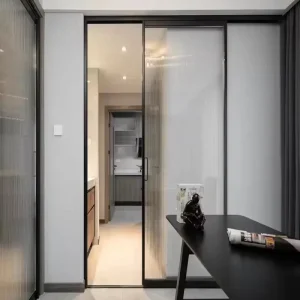Interior Fine-Frame Aluminum Sliding Glass Door with Double-Glazed Glass