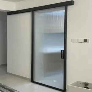 Interior Slim Frame Aluminum Sliding Glass Double Glazed Barn Doors With Sound Insulation Finished Modern Living Room Manual