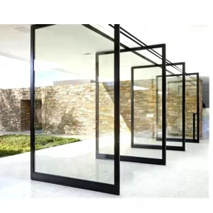 Interior and Exterior Pivot Steel Entry Door with Aluminium Frame and Glass for Residential and Commercial Use