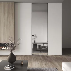 Invisible Glass Swing Door for Bathrooms, Waterproof and Windproof