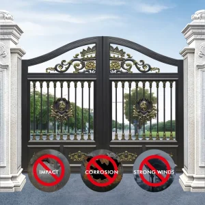 Iron Courtyard Double Gate for Residential Areas and Villas