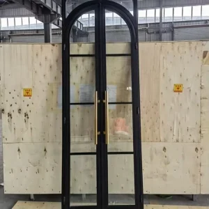 Iron Soundproof Glass Door Arched French Doors Interior Door