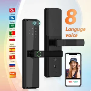 Israeli Fingerprint Smart Door Lock for Airbnb Biometric Smart Deadbolt Lock with Camera