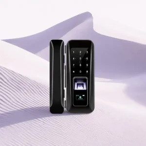 JD-668 Factory Direct Glass Door Fingerprint Lock with Keypad and Card Access, No Drilling Required