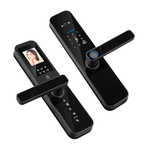 Keyless Electric Smart Door Lock with Camera, WiFi, Knob, Fingerprint, and Handle for Outdoor Use