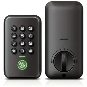 Keyless Entry Smart Door Lock Electronic Fingerprint Biometric Password Unlock for Home Wood Door Hotel Office Customizable Lock