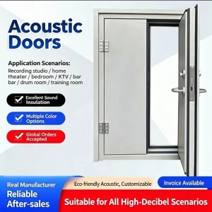 Laboratory Steel Acoustic Door 50dB STC Sound Insulation and Absorbing for Industrial Exterior Facilities