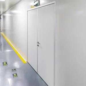 Laboratory Steel Aluminum Swing Door Tempered Glass Vision Panel Interior Use Hospital Research