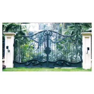 Large Double Leaf Wrought Iron Gate Main Entrance Courtyard Gate