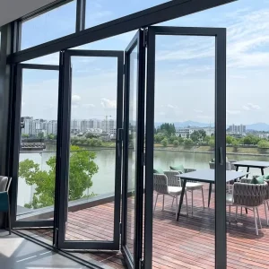 Large Folding Door Energy Saving Hurricane Impact Tempered Glass Sound Insulation