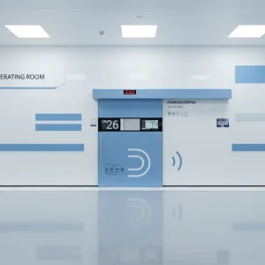Large LCD Screen Hospital Operating Room Automatic Hermetic Sliding Door Medical Airtight Door
