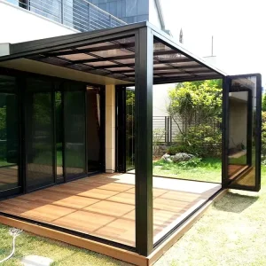 Large-View Aluminum Frame Glass Bifold Folding Patio Door with Accordion Design for Balconies