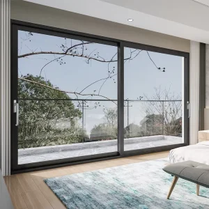 Lift-and-Slide Aluminum Door System with Large Glass Panels for Exterior Use