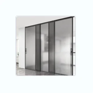 Living Room Frosted Glass Frameless Sliding Door with Sound Insulation