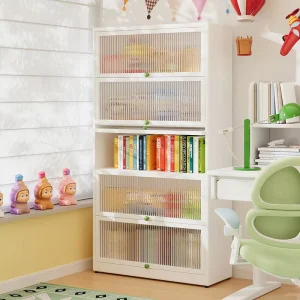 Living Room Steel Bookcase Modern Metal Storage Cabinet with Dustproof Glass Door Modular Design Eco Friendly Hotel Furniture