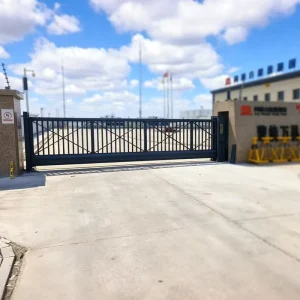 Low-Maintenance Black Aluminum Alloy Trackless Sectional Sliding Gate with Remote Control for Community