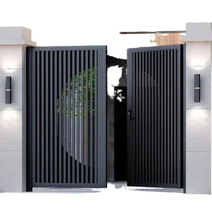 Low-Maintenance Durable Modern Aluminum Alloy Swing Courtyard Gate for Industrial Apartment Hotel Use Easy Installation