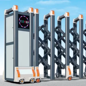 Low Noise Aluminum Alloy Electric Retractable Gate with LED Light, Wind Resistant