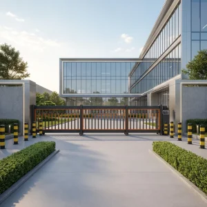 Low-Noise Trackless Aluminum Alloy Electric Telescopic Sliding Gate for Residential Communities