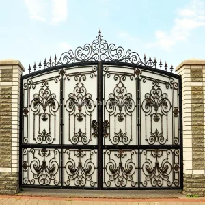 Luxurious Modern Main Gate Designs Wrought Iron Nordi Swing Gate for Villas Courtyards Malls