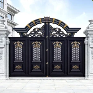 Luxury Aluminum Alloy Automatic Sliding Gates for Outdoor Courtyard Villas Customized Main Gate Designs