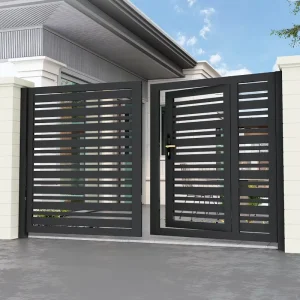 Luxury Custom Hurricane Impact Aluminum Powder Coated Courtyard Gate Entry Series Villa Main Gate Eco Friendly Warranty